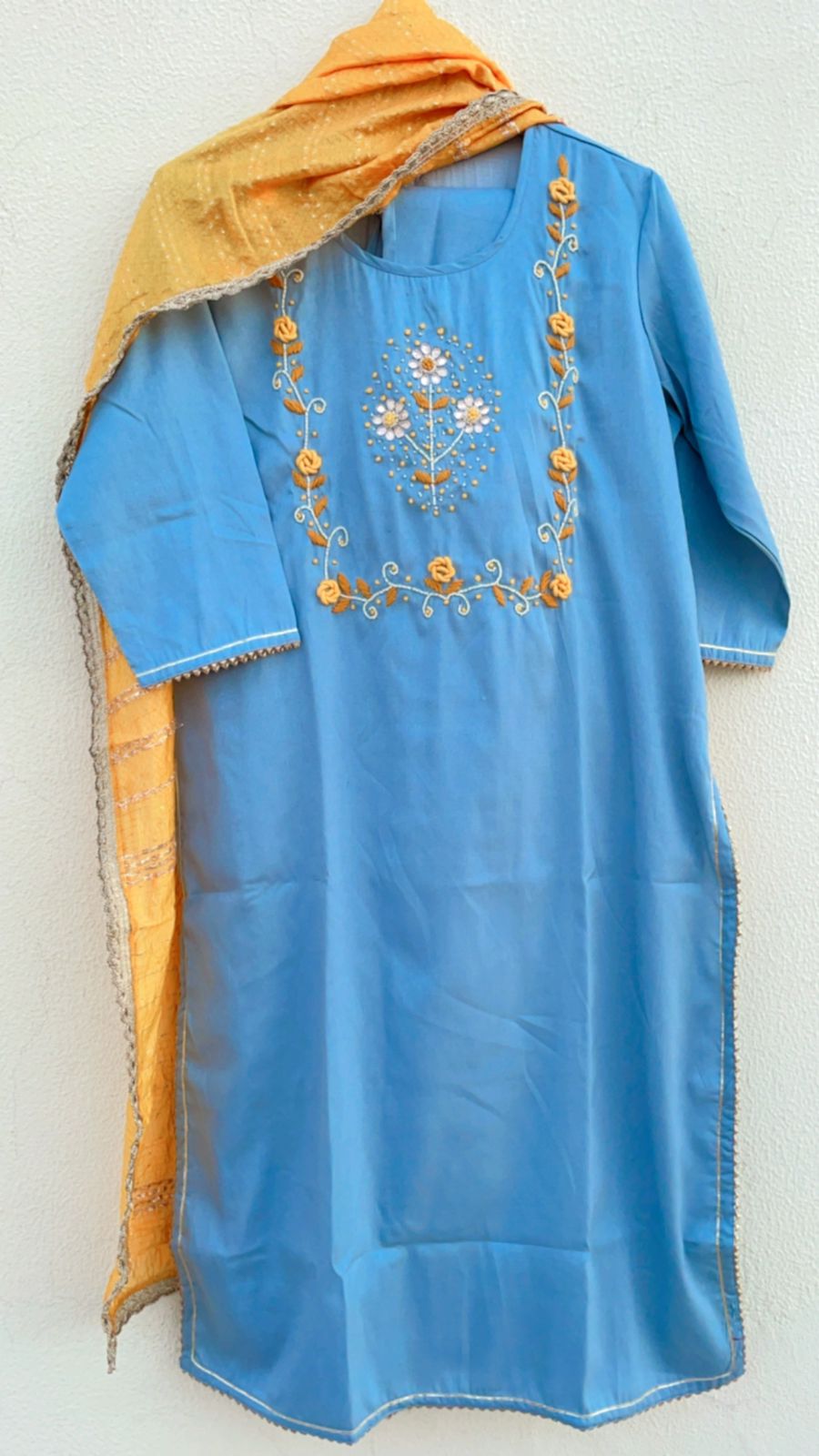 SALE: Airforce Blue & Yellow Romance Suit (3 piece)