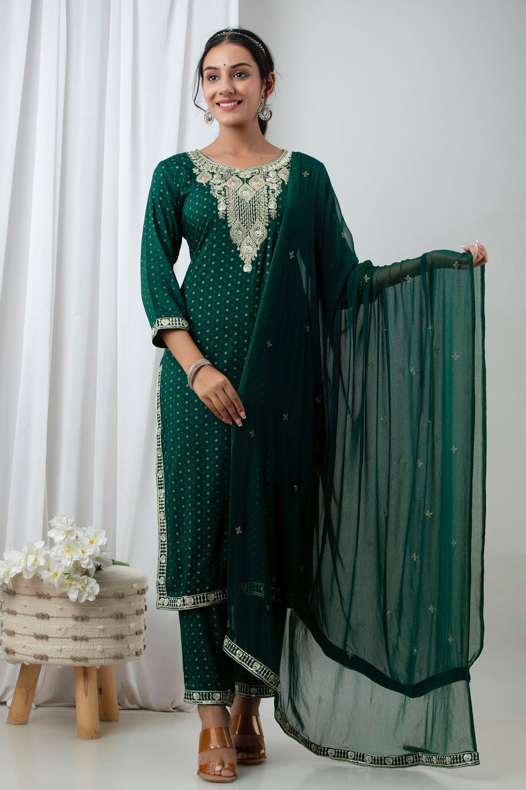 SALE: Mehendi Ready Suit Set