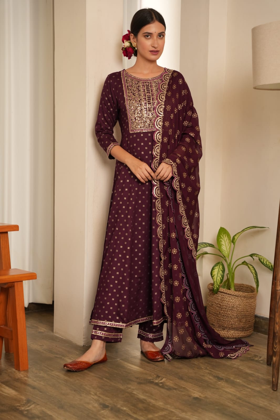 SALE: Red Wine Suit Set