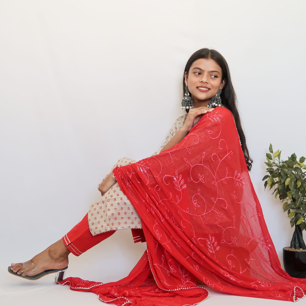 SALE: Hazel Wood Red Grace Suit Set