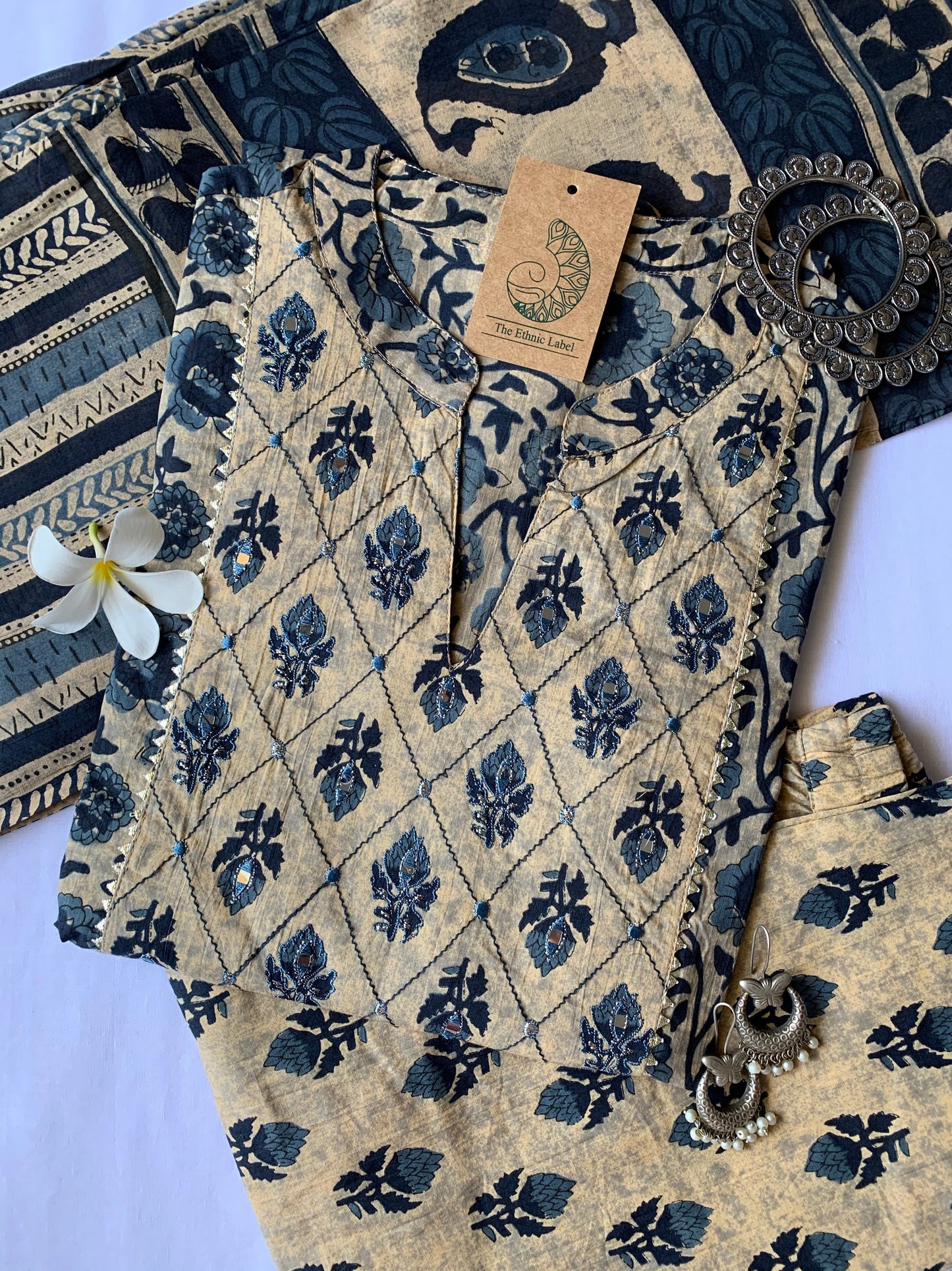 Bagru Hand Block Printed Kurta Set - 3pc