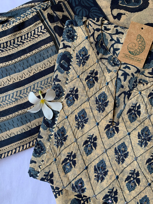 Bagru Hand Block Printed Kurta Set - 3pc