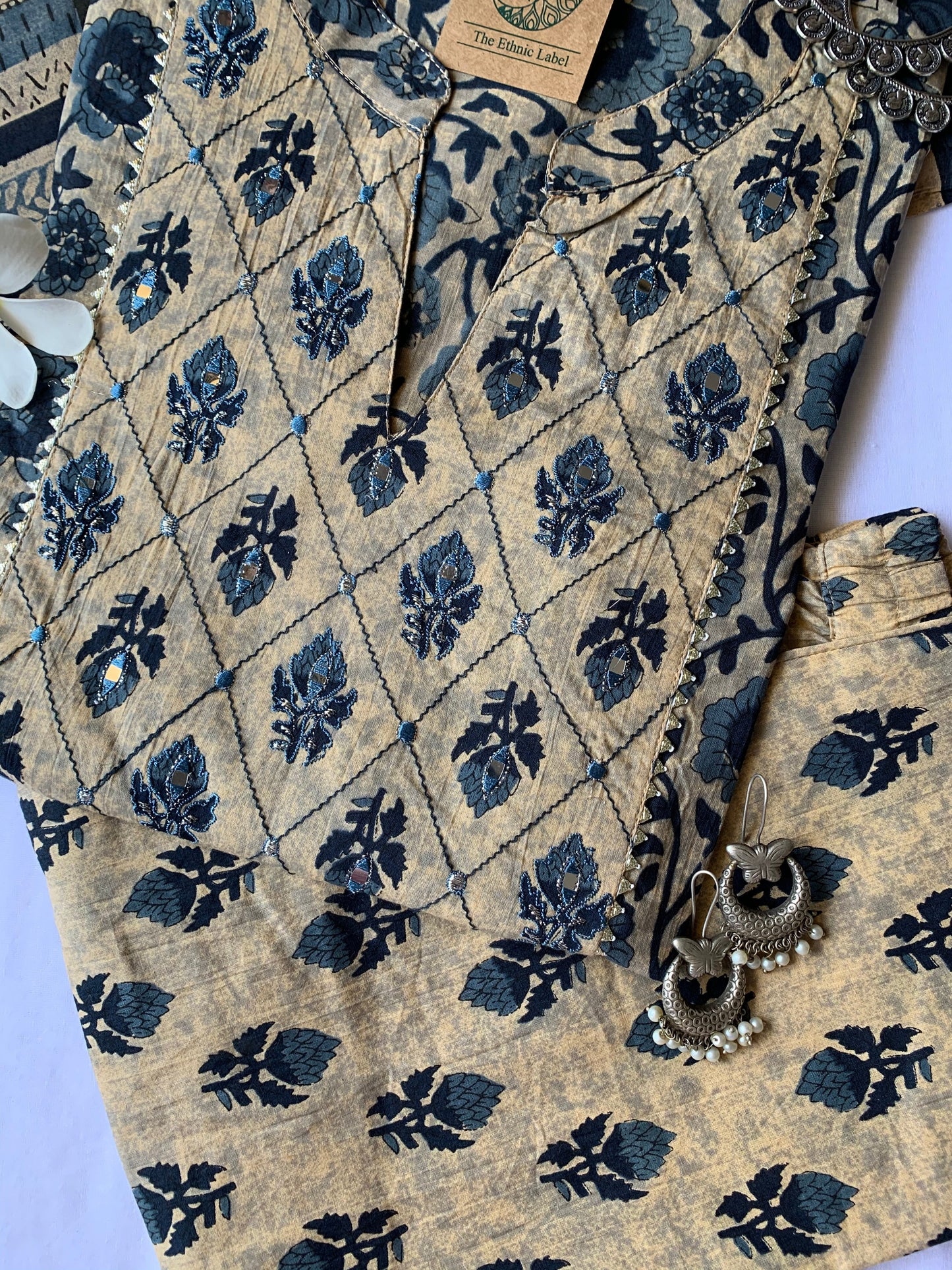 Bagru Hand Block Printed Kurta Set - 3pc