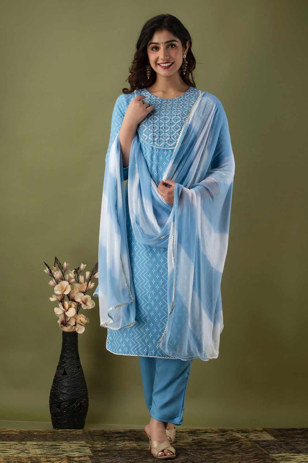 SALE: Bandhej Dual Tone Suit Set (3 piece)  - DEAL