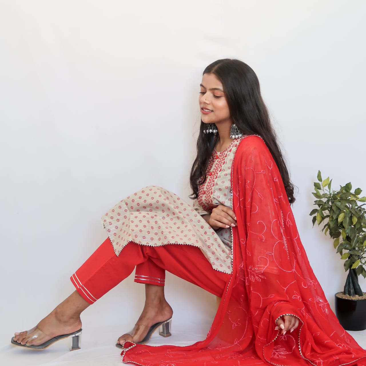 SALE: Hazel Wood Red Grace Suit Set