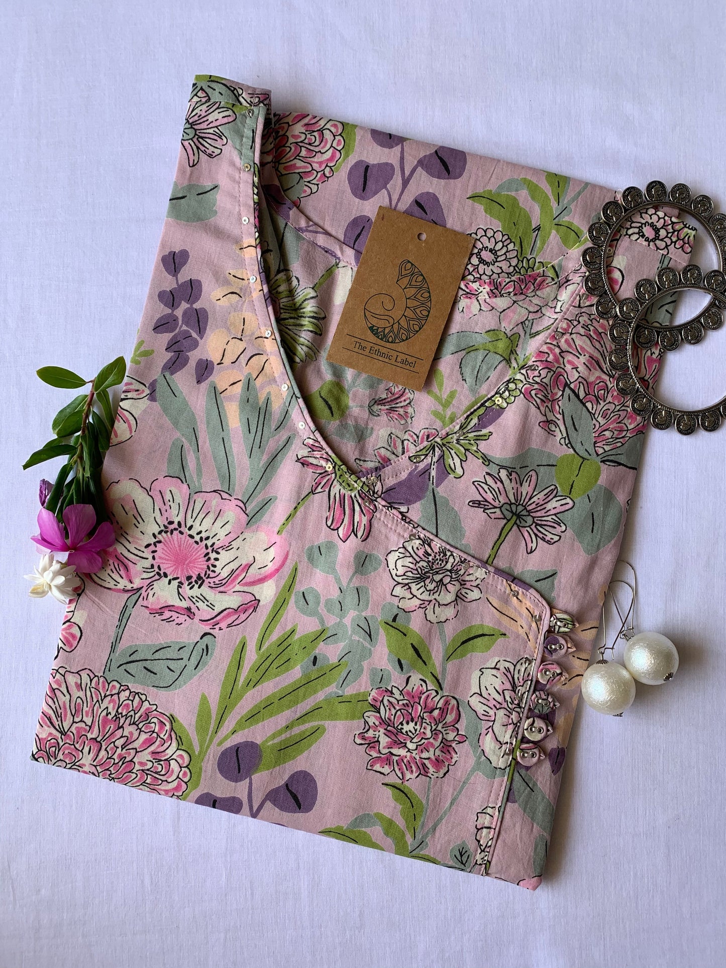 "Periwinkle" Flaura Angrakha Cotton Kurta
